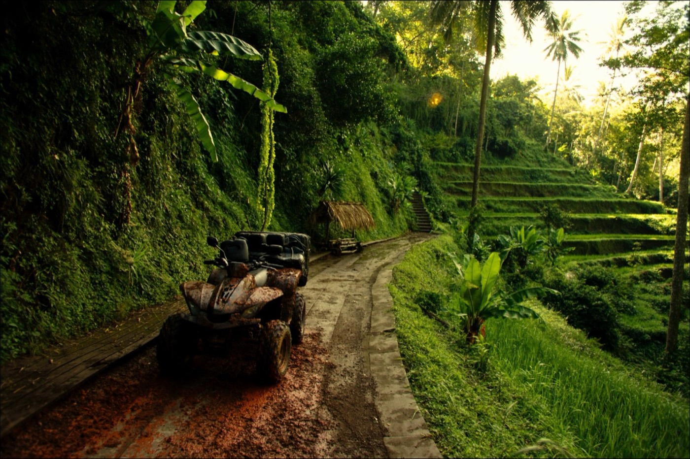 Quad bike on a jungle trail near Ubud