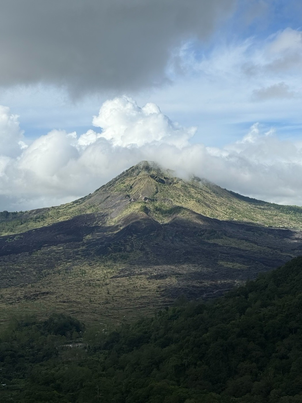 Mount Batur, Kintamani. The volcano and its lava fields